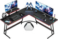 Homall L Shaped Gaming Desk Computer Corner Desk PC Gaming Desk Table | with Large Monitor Riser Stand for Home Office Sturdy Writing Workstation (Black, 51 Inch) by Homall