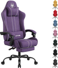SITMOD Fabric Gaming Chair with Footrest-Breathable Computer Chair with Headrest & Lumbar Pillow,Big and Tall Ergonomic Gamer Chair for Heavy Adults,22.44" Deep Seat Gaming Chairs for Adults(Purple) by SITMOD