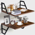 Tectocker-DOU 2 Pc Deep Floating Wall Shelves, Heavy Duty, 15.7×11.8, Brown by Tectocker-DOU
