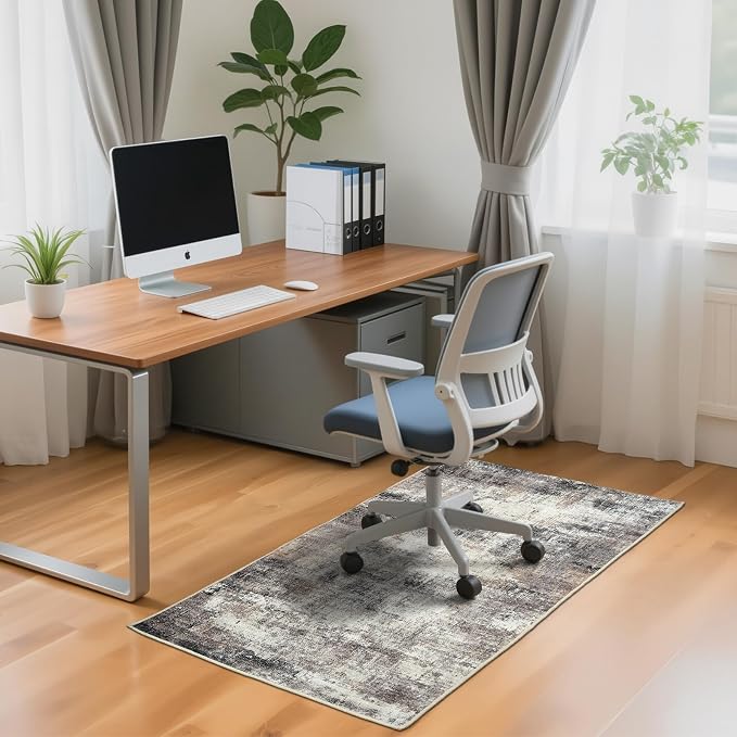 Office Chair Mat for Hardwood Tile Floor, 36"x48"Anti-Slip Under Desk Carpet Protector for Rolling Computer Chair Mat, Machine Washable Office Area Carpet (Chenille,Beige) - Image 7