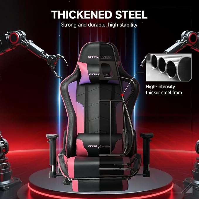 GTPLAYER Gaming Chair,Gamer Chair with Bluetooth and Adjustable Backrest,Seat Height Adjustable Computer Chairs with 3D Armrests,Video Game Chair with Footrest Speakers (Colourful) - Image 8