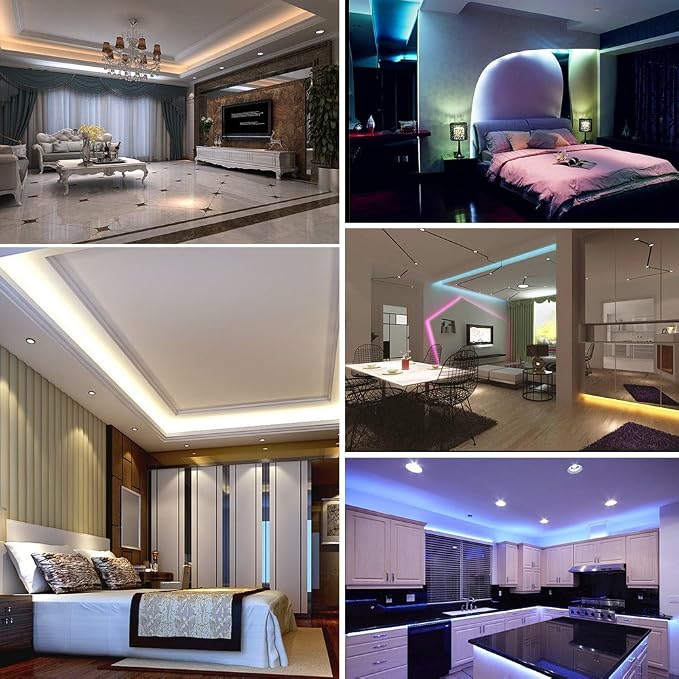 12V Flexible SMD 5050 RGB LED Strip Lights, LED Tape, Multi-Colors, 300 LEDs, Non-Waterproof, Light Strips, Color Changing, Pack of 16.4ft/5m Strips - Image 8