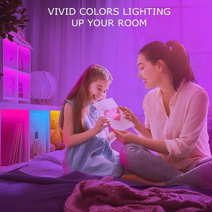 Keepsmile 65.6ft Led Lights for Bedroom,Bluetooth Smart APP Control Color Changing RGB Led Strip Lights with Remote Control Led Lights for Room Kitchen Party Home Decoration - Image 7