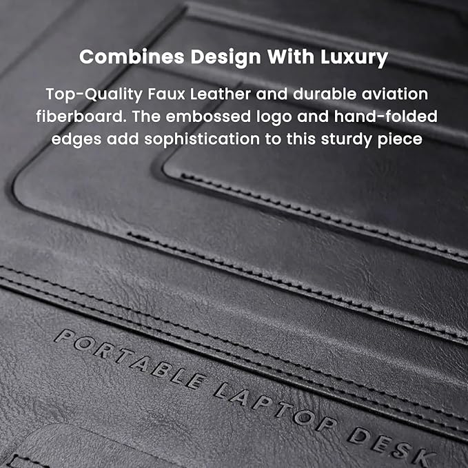 PUNCUBE Portable Lap Desk - Lap Desk with Retractable Mouse Pad, Adjustable Stand, Writing Board, Expandable Surface, and Heat Protection for Laptops and Tablets (Black) - Image 5