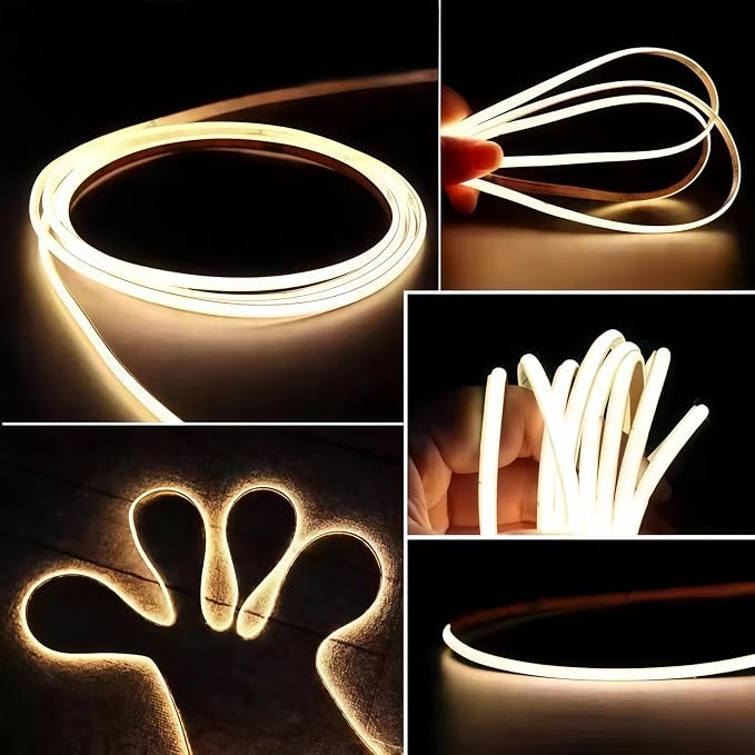 Ultra-Narrow 3mm USB-C COB LED Strip Lights Self-Adhesive, for Kitchen Cabinets, Bedroom, Gaming Desk (6000k Cool White, 4ft) - Image 7