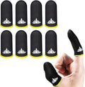 8 Pack Mobile Phone Gaming Thumb Sleeve,JWH Finger Cots for PUBG Gaming Glove,Yellow Edge​,0.3mm Superconducting Nanofibers, Anti-Skid,Silky and Sweat-Proof,Dedales Gamer profesionales guantes para by JWH