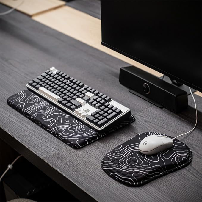 Keyboard Wrist Rest -Ergonomic Keyboard Stand with Wrist Rest- with Carpal Tunnel Pain Relief Massage Bumps and Full Memory Gel Design - Ideal Frequent Computer (Line) - Image 5