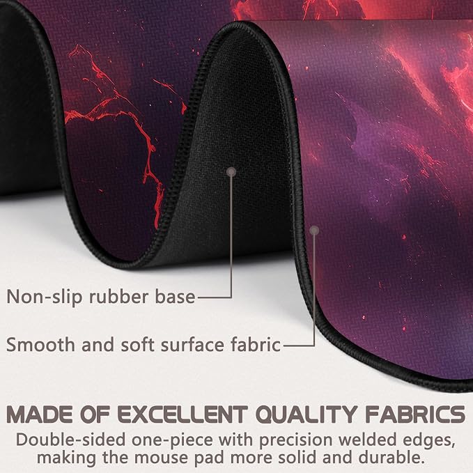 Mouse Pad Gaming - Desk Mat for Keyboard and Mouse - Large Mouse Pads for Desk, Gaming Mousepad with Non-Slip Base, Desks Pad (31.5" X 11.8") for Game, Office and Home - Image 2