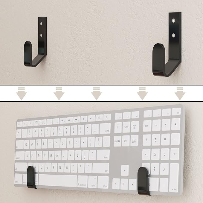 Keyboard Wall Hanger Universal for Gaming Mechanical Keyboards, Keyboard Wall Mount Storage Organizer Compatible with Logitech/Razer/Microsoft/Kensington, etc., for Devices Thickness < 2.5cm - Image 5