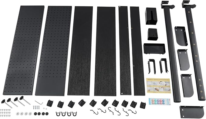 Desk Pegboard, Clamp On Desk Organizer Shelf, Desktop Bookshelf Storage Shelves, Privacy Panel for Home Office Dorm Gaming Desk, Carbon Steel, 39.4" x 37.4", Black - Image 9