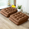 1 MIDDLE ONE Floor Pillow Set of 4, Memory Foam Meditation Cushion, Floor Cushions for Adults Sitting, Large Square Seat Cushions for Yoga, Living Room, 20x20 Inch (Brown) by 1MIDDLEONE
