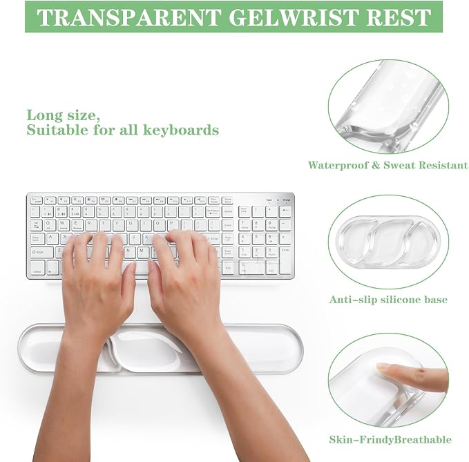 Gel Wrist Rest for Keyboard and Mouse Pad Set - Image 4