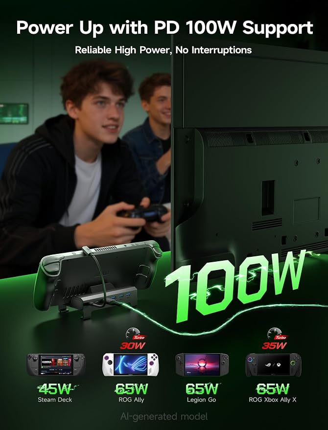 JSAUX 6-in-1 Docking Station for ROG Xbox Ally X/Steam Deck/LegionGo HB0612 - Image 6
