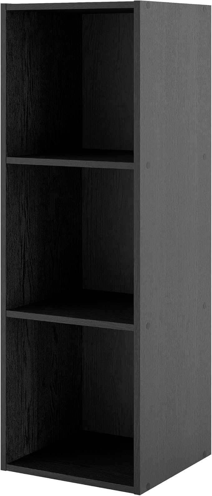 Homes: Inside + Out Apexa 3-Cube Storage Organizer Shelves, Stackable Wood Bookcase Fits Cubby Bins for Organization, Dorm Teen Room Decor & Home Office, Black by HOMESInsideOut