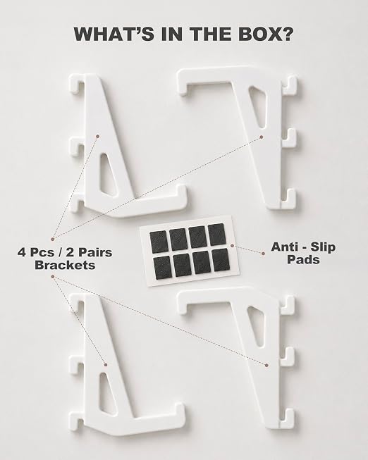 Mechanical Keyboard Holder for IKEA SKADIS, White | Pegboard Accessories |Keyboard Stand | Space-Saving Desk Organizer, Gaming Office | 4PCS - Image 5