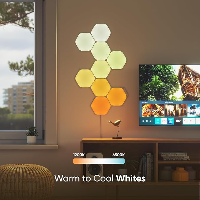 Nanoleaf Shapes Hexagon Lights, Smart RGBW LED Wall Light Panels, 7PK - Image 5
