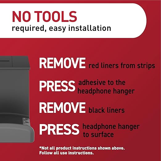 Command Headphone Hanger, Black, 1 Hook, 4 Large Strips - Image 7