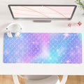 QiyI PU Leather Large Mouse Pad, 31.5" x 11.8", Gradient Fish Scales | Desk Décor Accessories, Extended Size, Waterproof & Easy to Clean, Smooth Surface, Non Slip Desk Organization by QIYI