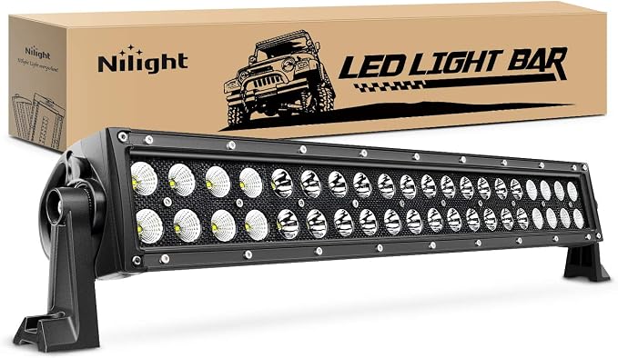 Nilight - NI07B-120W 22" 120w LED Light Bar Flood Spot Combo Driving Lights Fog Lamp off road led lights for SUV ATV Truck 4x4 Boat ,2 Years Warranty by Nilight