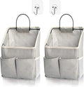 2 Pack Wall Hanging Storage Bag,Wall Hanging Organizer with Pockets, Hanging storage basket for Dormitory Bathroom Bedroom (Grey-upgraded) by Someteth