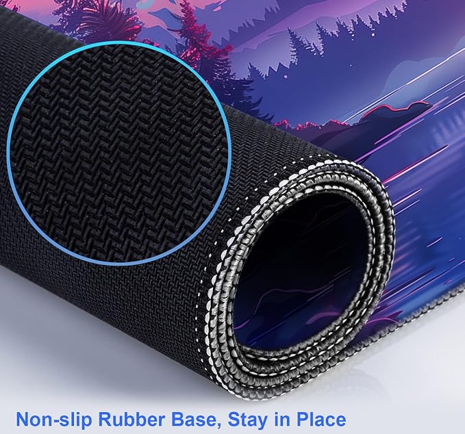 Sunset Mountain Landscape Extended Mouse Pad Game Office Sewing Table Mat | Large Extended Mouse Pad; Full Desk Coverage; Waterproof Coating; Stable Anti-Slide Base For Gaming, Office, Study Daily Use - Image 7