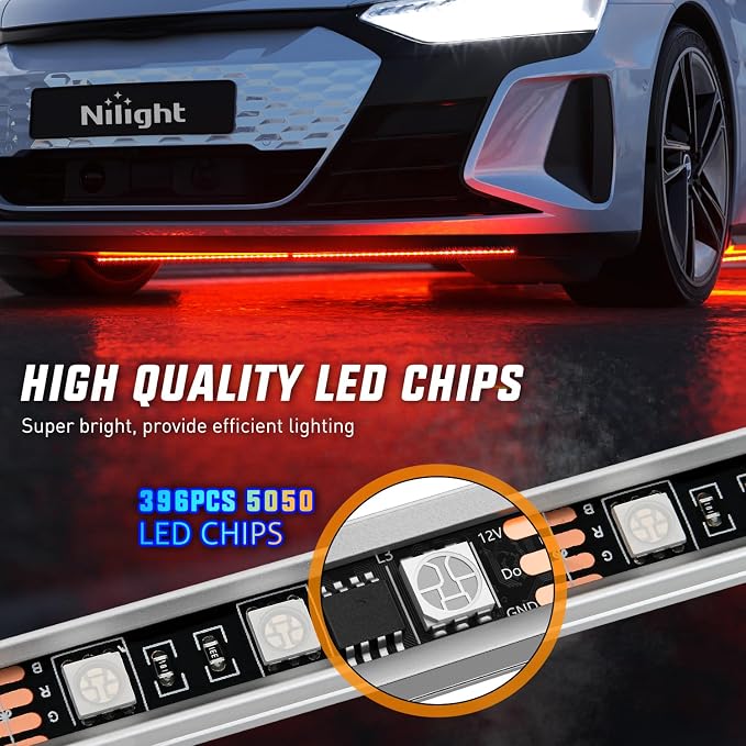 Nilight 8PCS Aluminum RGB Underglow LED Strip Lights with APP & Remote - Image 3