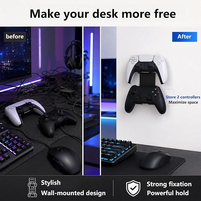 Magnetic Controller Holder Wall Mount Controller Organizer Metal - Image 7