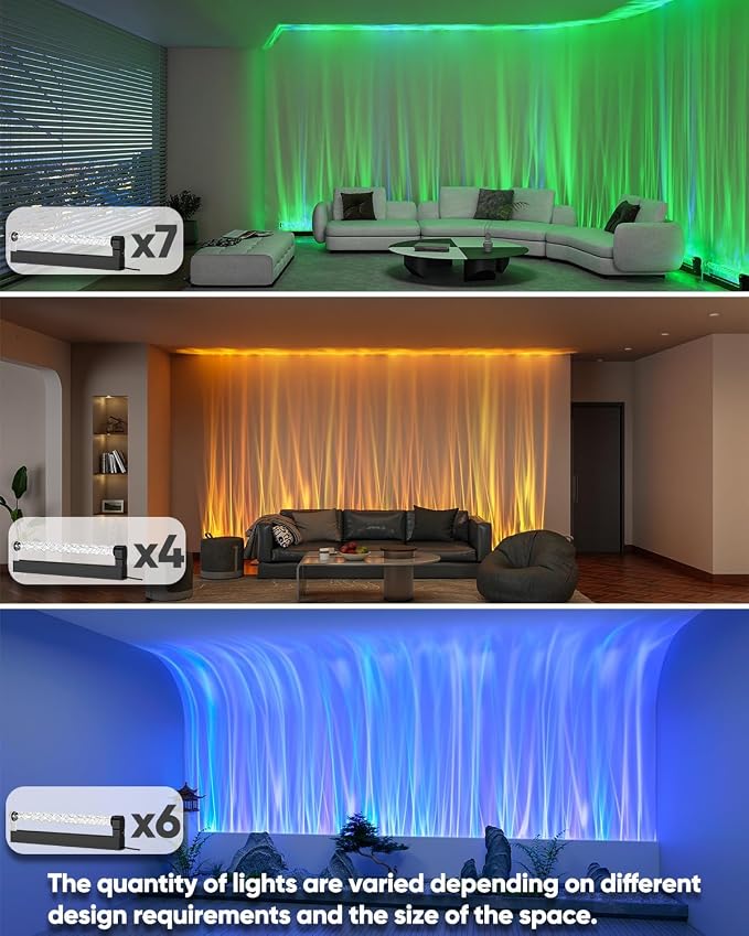 RGB LED Light Bar for Bedroom, Ambient Lighting for Wall, Mood Lighting for Living Room, Gaming Room Decor, Ocean Wave Lamp, Remote Control - Image 6