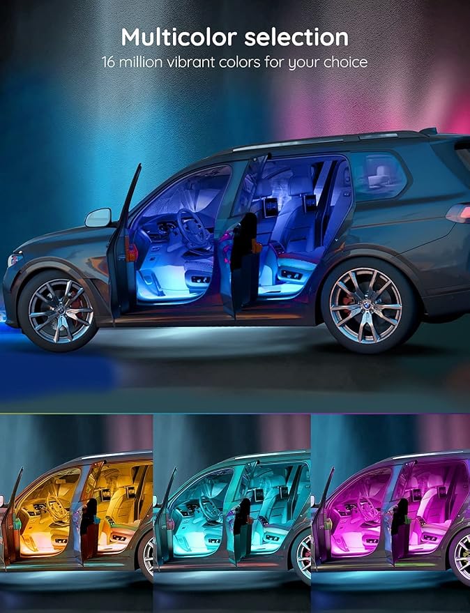 Govee Car LED Lights, RGB Smart Car Interior Lights, App Control - Image 2