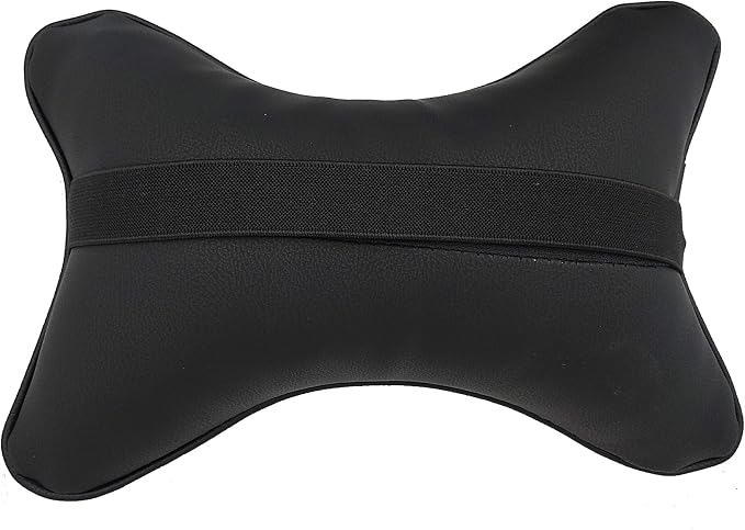 Car Neck Pillows Both Side Pu Leather 2pieces Pack Headrest Gogodog Fit for Most Cars Filled Fiber Universal Car Pillow (Black Blue) - Image 5