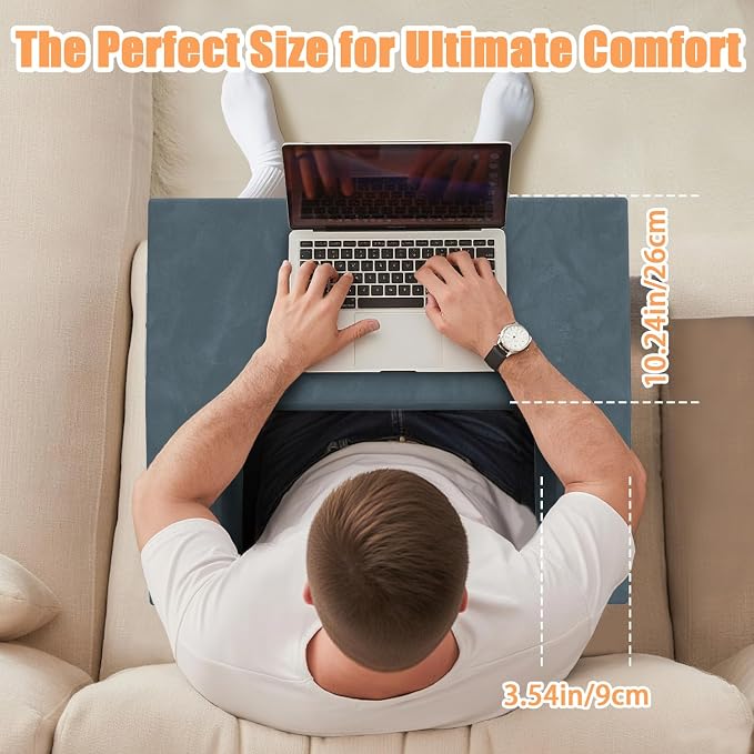 Reading Pillow for Adults, Supportive Lap Desk & Gaming Pillow for Bed, Couch, Floor, Simple Design with Ergonomic Arm Rest for Reading, Working, Gaming, Knitting 4 Color Options (Navy) - Image 3