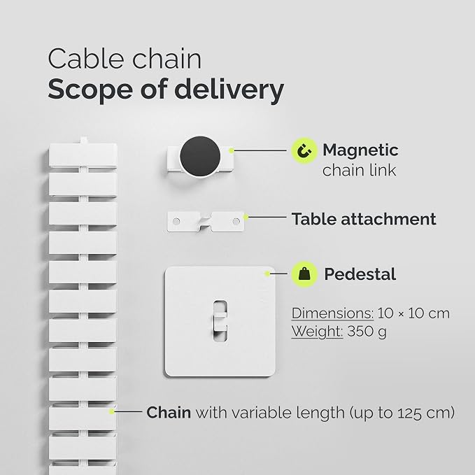 VALU Under Desk Cable Organizer, 49in - White, with Magnet - Image 6