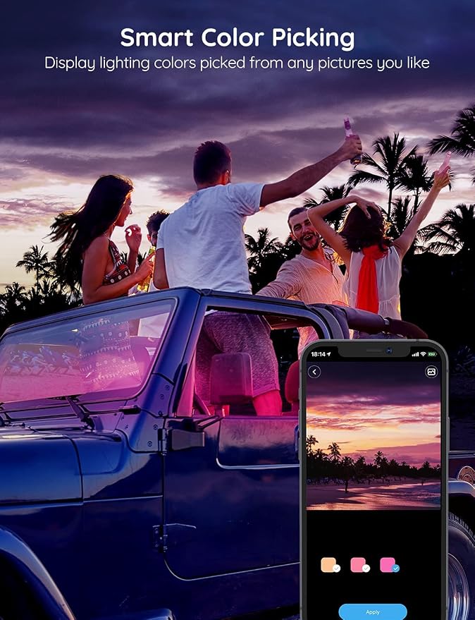Govee Car LED Lights, RGB Smart Car Interior Lights, App Control - Image 6