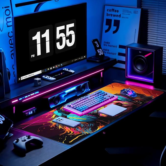 Gaming Mouse Pad, Desk Mat for Keyboard and Mouse, Large Mouse Pad for Desk, Computer Mousepad - Image 5