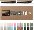 YSAGi Leather Desk Pad Protector, Office Desk Mat, Large Mouse Pad, Non-Slip PU Leather Desk Blotter, Laptop Desk Pad, Waterproof Desk Writing Pad for Office and Home (Shiny Bronze, 47" x 17") by YSAGi