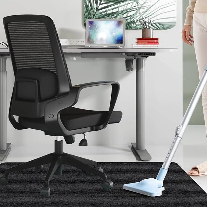 Sycoodeal Office Chair Mat for Hardwood Floor,Office Computer Gaming Chair Mat for Tile Floor,Large Floor Protector Rug,Anti-Slip,Easy to Clean,Pure Black(48"x36") - Image 6