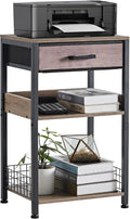 Lerliuo Printer Stand with Storage, 3-Tier Printer Table, Grey by Lerliuo