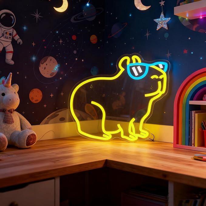 Capybara Neon Sign, Dimmable Cool Capybara LED Wall Light for Room Decor - Image 6