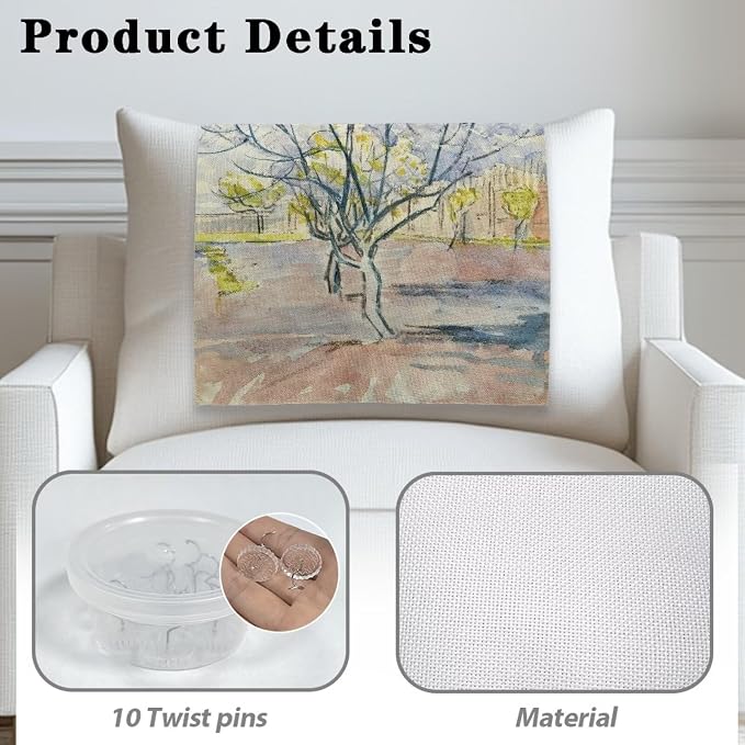 Headrest Cover for Small Recliner 26x16 Inch 2 Pcs - Easy Install Waterproof Polyester Slipcover, Non-Slip Breathable Protector with Nails for Home/Office, Peach Trees in Bloom Print - Image 4