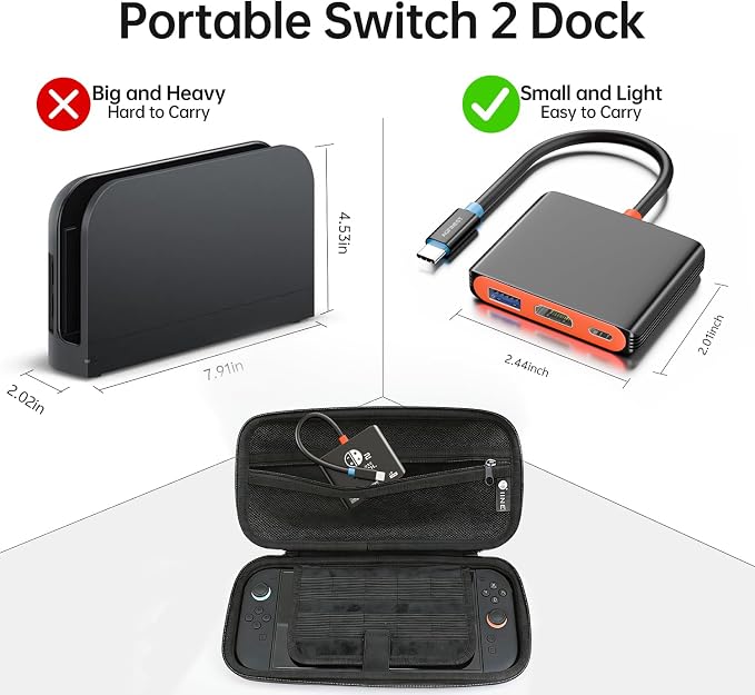 Portable Handheld Gaming Dock USB C Dock with 4K@60Hz HDMI Adapter - Image 8