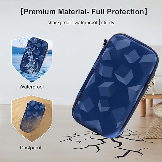 Elonbo Carrying Case for TEBIYOU/ WELLST·G/ TaddToy/ Beijue/ FAMILY POCKET/ CCTU/ X-JOYKIDS/ GREENCREEK/ Beico/ KAVOYI/ GuaiyeyeAP Handheld Game Console, Portable Electronic Gaming Player Bag, Blue - Image 5