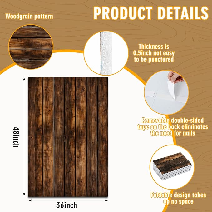 Hahafelt Felt Wood Grain Dart Board Wall Protectors Square Dart Board Backing Tiles Dartboard Backboard Cork Backboards Alternative - Image 2