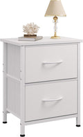 WLIVE White Night Stand, Small Dresser with 2 Drawers & Wooden Top, White by WLIVE
