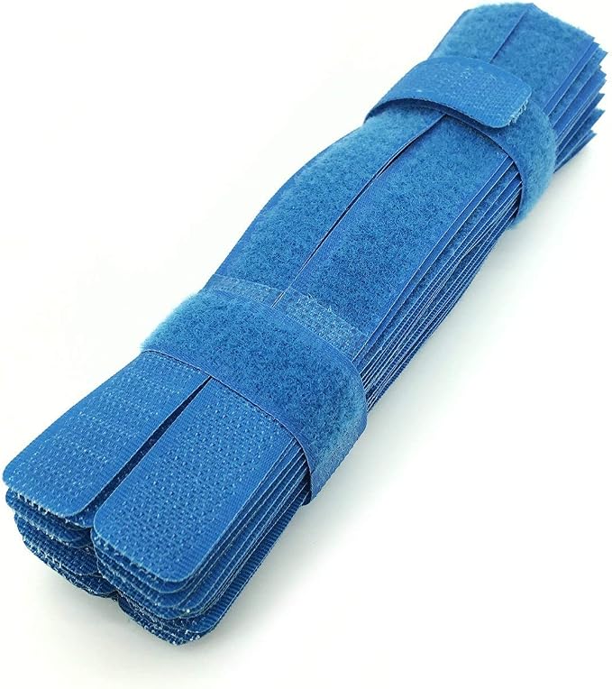 50pcs Cable Ties Reusable Fastening Wire Organizer Cord Rope Holder 7 Inch (Blue) by PASOW
