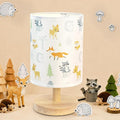 Animal Table Lamp for Bedroom Kids Bedside Lamp with Linen Wooden Nightstand Cartoon Nursery Lampshade for Boys Girls Room Decor by MASTRON