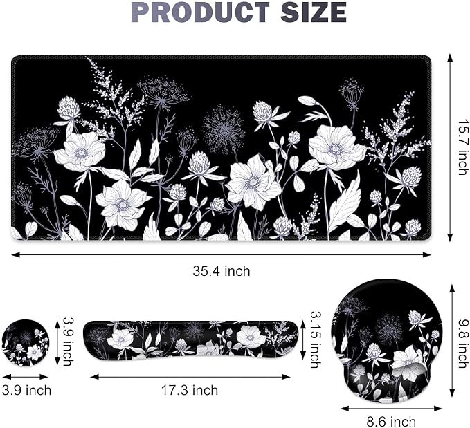 Gaming Mouse Pad, Large Desk Mat, 4in1 XXL Mousepad Cute Desk Pad Protector - Image 5