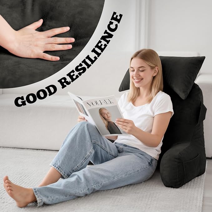 Reading Pillow for Bed,Back Pillow for Bed Sitting Up,Lumbar Support Pillow - Image 4