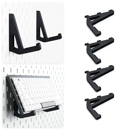 Keyboard Holder Display, Storage Hook for IKEA SKADIS | Black | Pegboard Accessories |Keyboard Stand | Skadis Accessories, Gaming Office | 4PCS by Unknown
