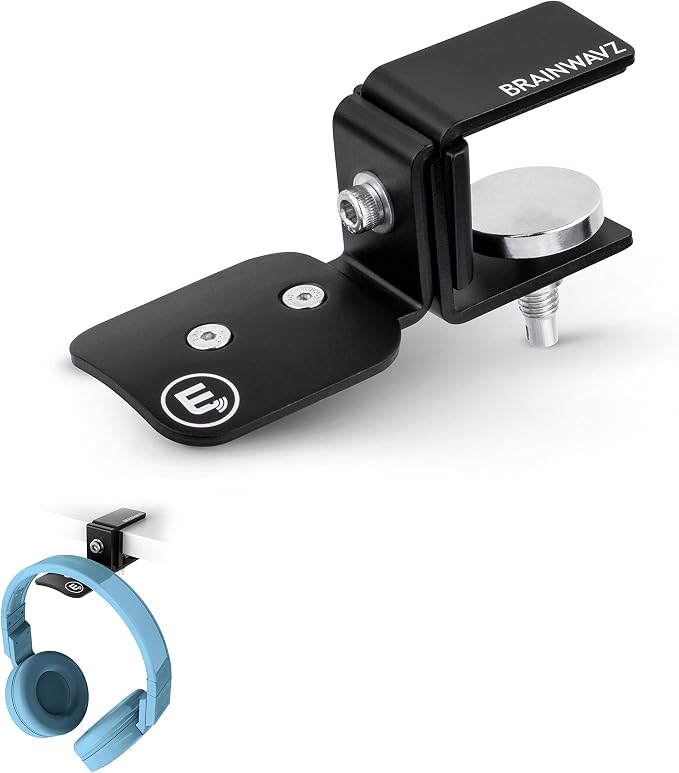 BRAINWAVZ Hengja - The Desk Headphone Stand Hanger Mount, All Metal, Rotatable Mount, PC & Gaming Headset Holder by Brainwavz