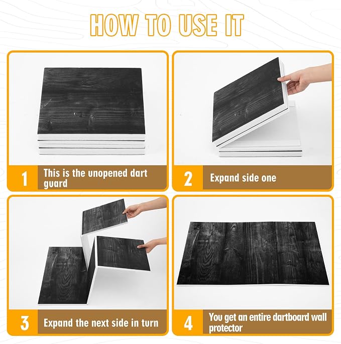 Hahafelt Felt Wood Grain Dart Board Wall Protectors Square Dart Board Backing Tiles Dartboard Backboard Cork Backboards Alternative - Image 3